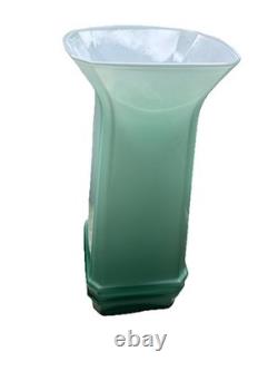 Murano Art Glass Vase Light Blue Green Decorative Solid Glossy Italian Italy