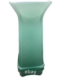 Murano Art Glass Vase Light Blue Green Decorative Solid Glossy Italian Italy