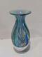 Murano Blue Lace Art Glass Signed Vase 7