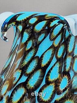Murano Cristalleria Ann Primrose Collection Turquoise Blue With Silver Sparkles