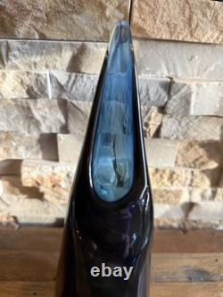 Murano Fornace Mian. Blue Amber Blown Glass Vase Signed Giuliano Mian Italy