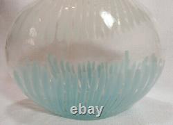 Murano Glass 1950's Dino Martens Mezza Filigrana Pillow Vase Powder Blue White