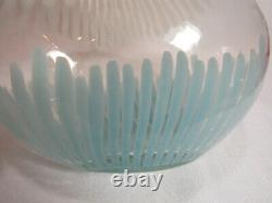 Murano Glass 1950's Dino Martens Mezza Filigrana Pillow Vase Powder Blue White