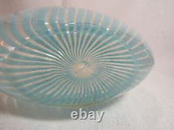 Murano Glass 1950's Dino Martens Mezza Filigrana Pillow Vase Powder Blue White