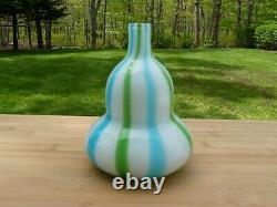 Murano Glass Blue Green Striped Double Gourd Vase