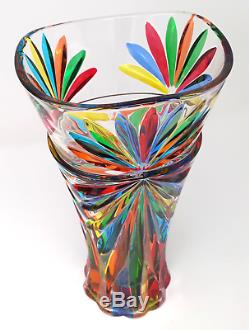 Murano Glass Large Starburst Vase, Made In Italy