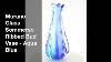 Murano Glass Sommerso Ribbed Bud Vase Aqua Blue