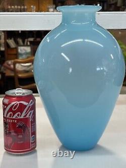 Murano Glass Tiffany Blue Opaque Vase