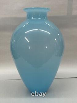 Murano Glass Tiffany Blue Opaque Vase