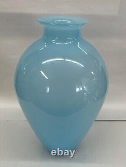 Murano Glass Tiffany Blue Opaque Vase