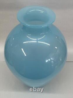 Murano Glass Tiffany Blue Opaque Vase