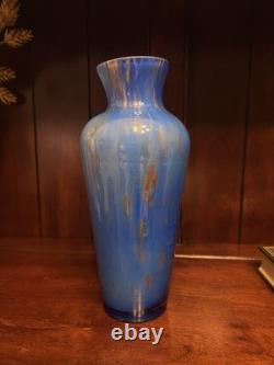 Murano Glass Vase Blue with Gold Flecks Made In Italy Hand Blown 9.5 Tall Murano Glass Vase Blue with Gold Flecks Made In Italy Hand Blown 9.5 Tall