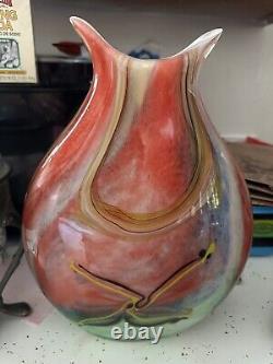 Murano Glass vase, Beautiful Thick Wave Vase