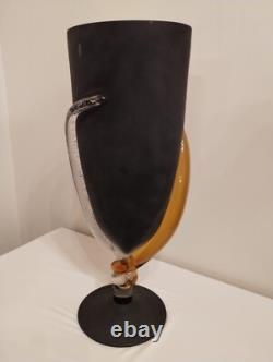 Murano Italy Art Glass Vase 1980's 20 inch vase signed Santi Murano HEAVY