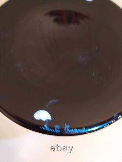 Murano Italy Art Glass Vase 1980's 20 inch vase signed Santi Murano HEAVY