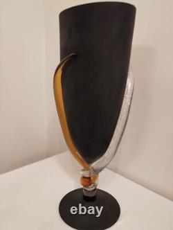 Murano Italy Art Glass Vase 1980's 20 inch vase signed Santi Murano HEAVY