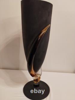 Murano Italy Art Glass Vase 1980's 20 inch vase signed Santi Murano HEAVY