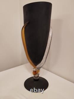 Murano Italy Art Glass Vase 1980's 20 inch vase signed Santi Murano HEAVY