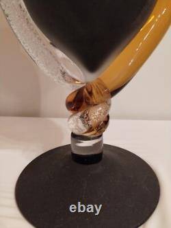 Murano Italy Art Glass Vase 1980's 20 inch vase signed Santi Murano HEAVY