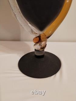 Murano Italy Art Glass Vase 1980's 20 inch vase signed Santi Murano HEAVY