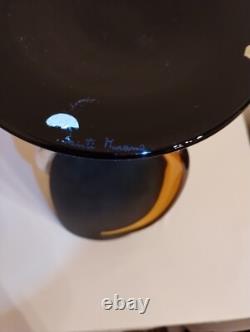 Murano Italy Art Glass Vase 1980's 20 inch vase signed Santi Murano HEAVY Murano Italy Art Glass Vase 1980's 20 inch vase signed Santi Murano HEAVY