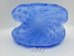 Murano Italy Blue Gold Bullicante Clam Bud Vase 3.5