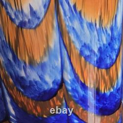 Murano Mid-Century Modern Carlo Moretti 1970's Orange and Blue glass art vase