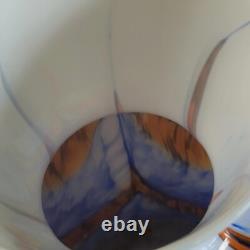 Murano Mid-Century Modern Carlo Moretti 1970's Orange and Blue glass art vase