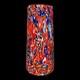Murano Millefiori Art Glass Vase Red Orange Blue Multicolor 8 Tall