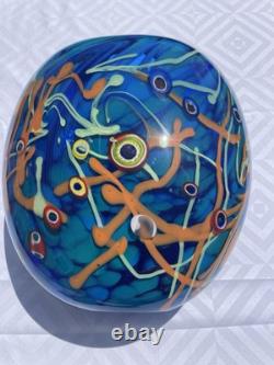 Murano Milleriori 20Th Century Modern Italian Design Colorful Blue Glass Vase