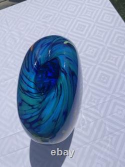 Murano Milleriori 20Th Century Modern Italian Design Colorful Blue Glass Vase