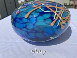 Murano Milleriori 20Th Century Modern Italian Design Colorful Blue Glass Vase