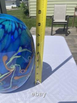 Murano Milleriori 20Th Century Modern Italian Design Colorful Blue Glass Vase