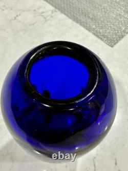 Murano Millifiori Cobalt Blue Glass Vase (Heavy)