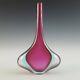 Murano Pink & Blue Sommerso Glass Vintage Stem Vase