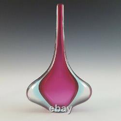 Murano Pink & Blue Sommerso Glass Vintage Stem Vase