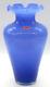 Murano Ruffled Blue/Purple 14 Large Art Glass Vase Made In Italy SPECTACULAR