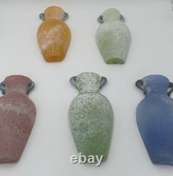 Murano Scavo Wall Pocket Vase Lot of 5 Blue Green Yellow Red