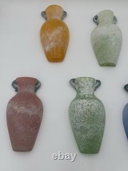 Murano Scavo Wall Pocket Vase Lot of 5 Blue Green Yellow Red