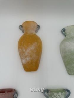 Murano Scavo Wall Pocket Vase Lot of 5 Blue Green Yellow Red