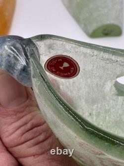 Murano Scavo Wall Pocket Vase Lot of 5 Blue Green Yellow Red