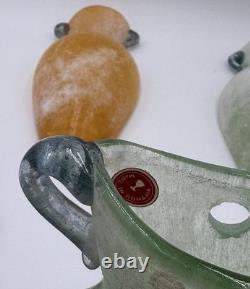 Murano Scavo Wall Pocket Vase Lot of 5 Blue Green Yellow Red