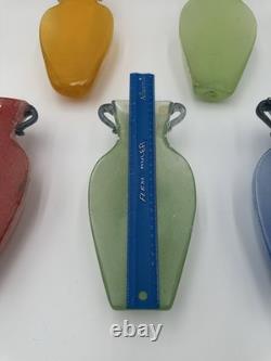 Murano Scavo Wall Pocket Vase Lot of 5 Blue Green Yellow Red