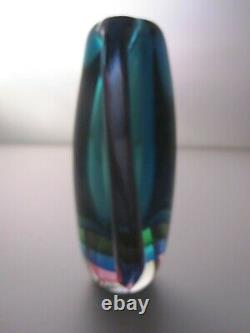 Murano Sommerso Vase In Excellent Condition. 4 Colours with label. Ref 436