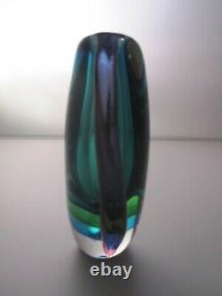 Murano Sommerso Vase In Excellent Condition. 4 Colours with label. Ref 436