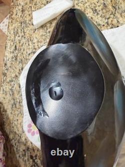 Murano Style Glass Battuto Vase Blue And Black