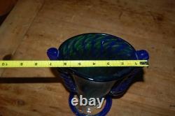 Murano Vase Blue Art Glass