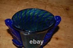 Murano Vase Blue Art Glass