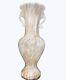 Murano Venetian Handles Tall 16 vase Copper WithFlecks White Blue Hand blown