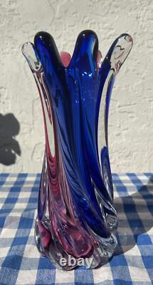 Murano glass vase italy Blue/purple